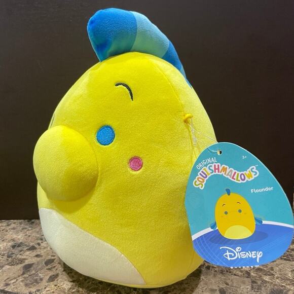 Squishmallows Disney FLOUNDER FROM THE LITTLE MERMAID COLLECTIBLE FISHY KAWAII - Picture 11 of 11